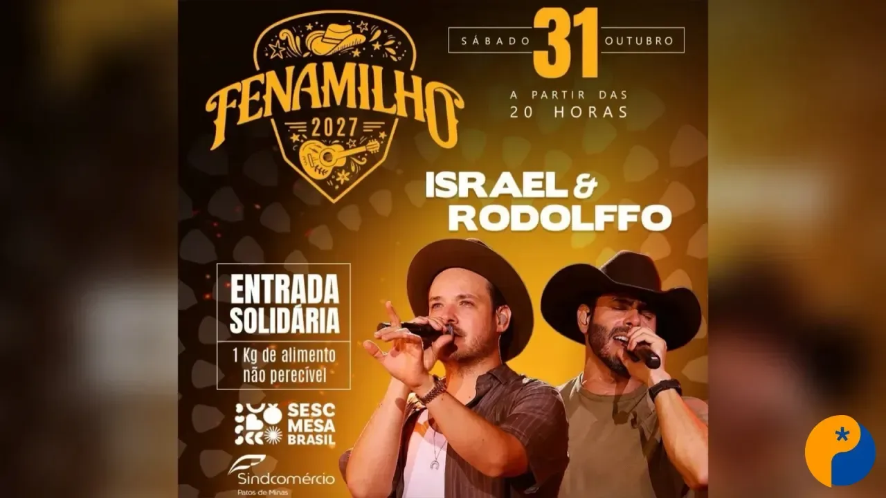 Fenamilho 2027 será lançada em outubro com show de Israel & Rodolffo e entrada solidária